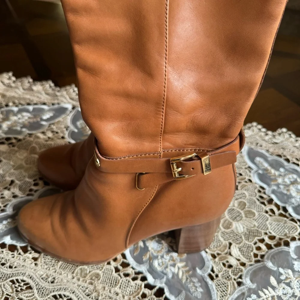 Michael Kors tan high heel boots